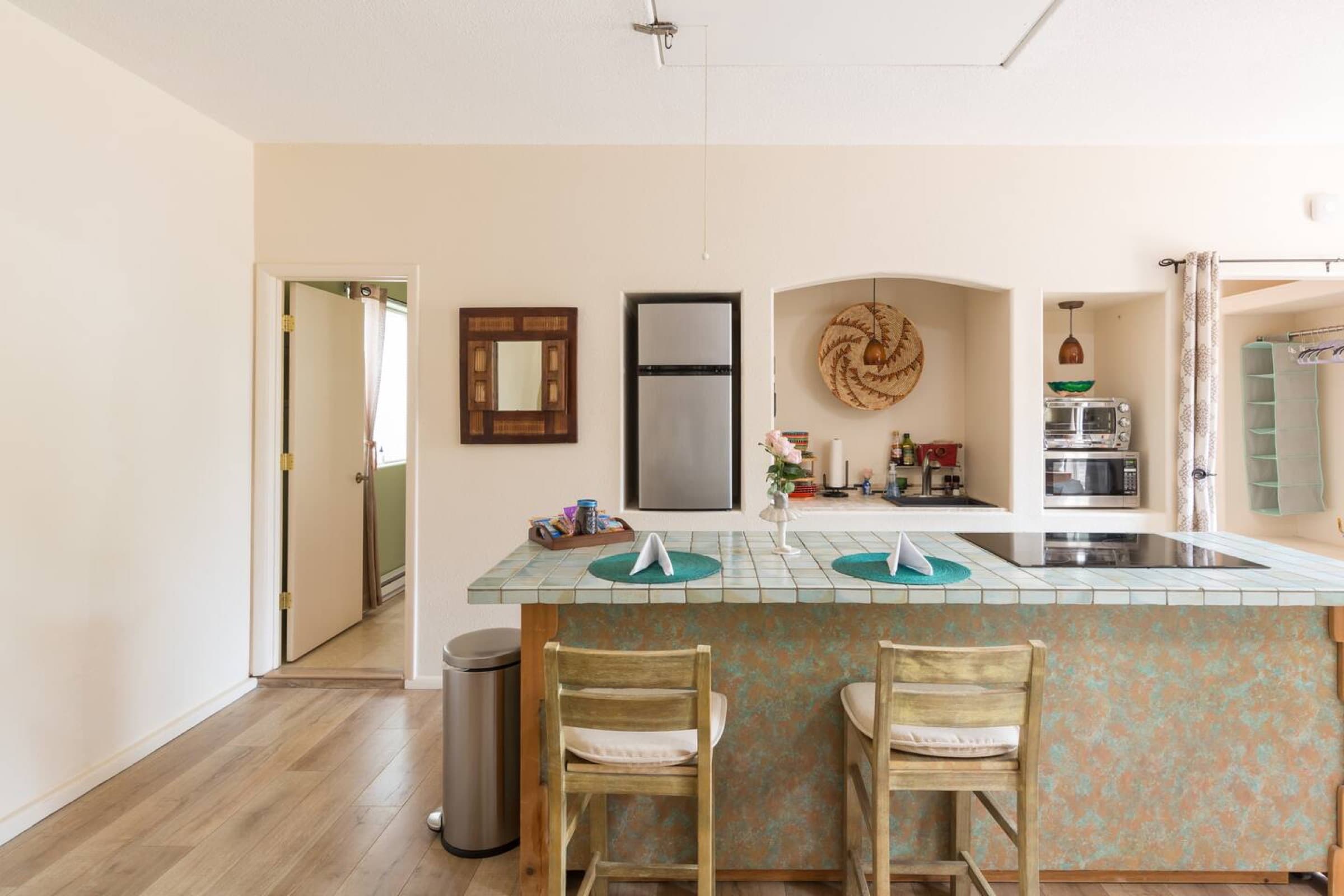 Kitchen island with electric stovetop