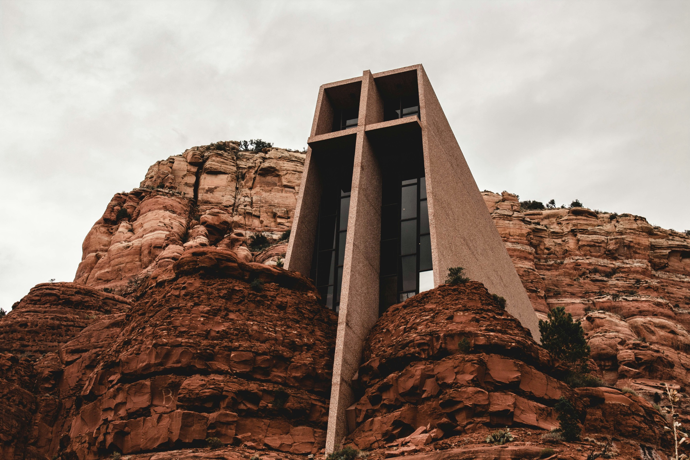The Chapel of the Holy Cross carved into the red rocks